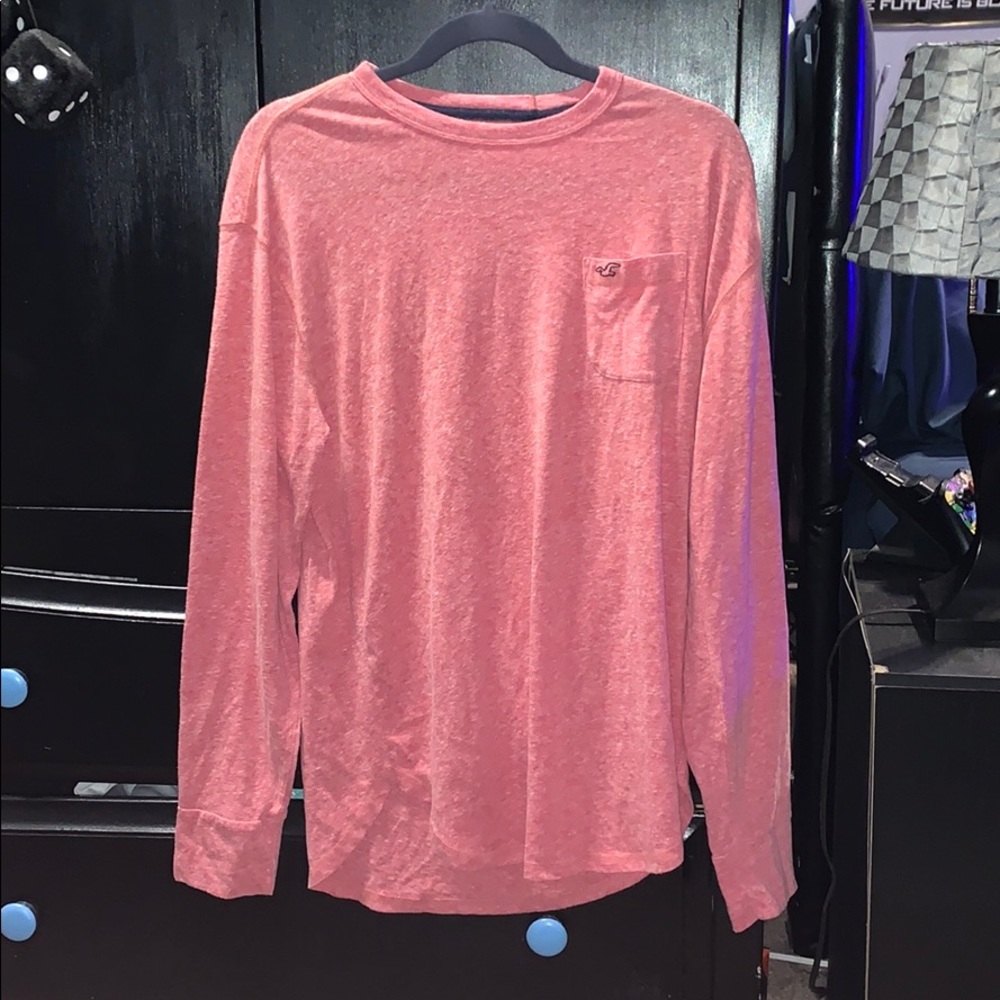 Salmon pink long sleeve tee Hollister shirt